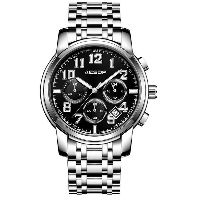 Aesop 1008g Classic Business Style 3atm Reloj Impermeable Para Hombre Reloj De Cuarzo Con Correa De Cuero