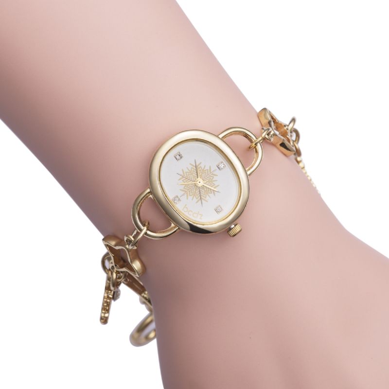 Asj Fashion Elegant Oval Dial Star Pulseras Mujeres Reloj De Pulsera De Cuarzo