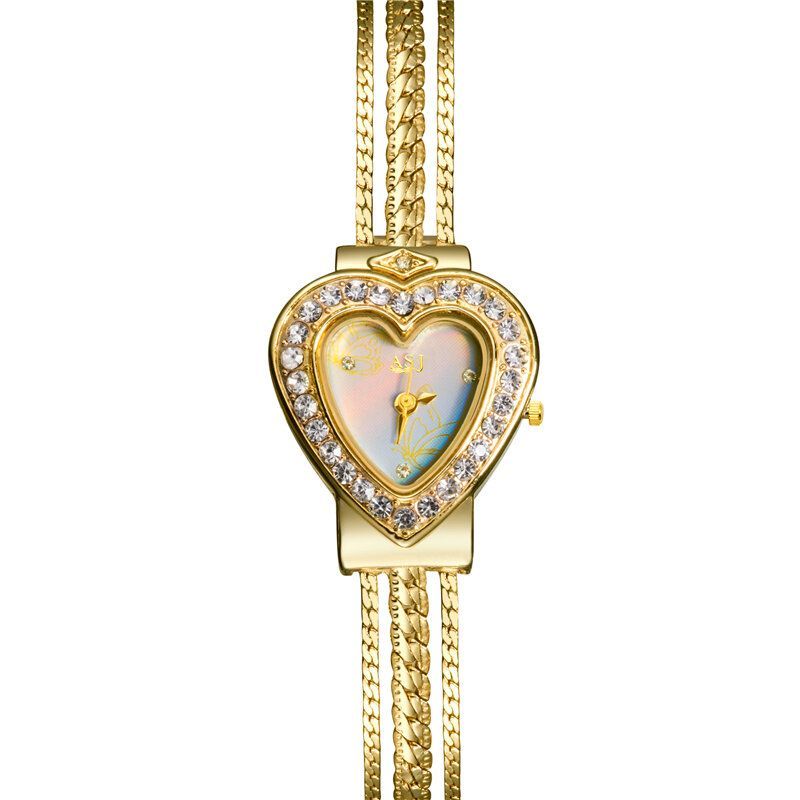 Asj Reloj De Pulsera De Pulsera De Reloj De Cuarzo Con Forma De Corazón Para Mujer