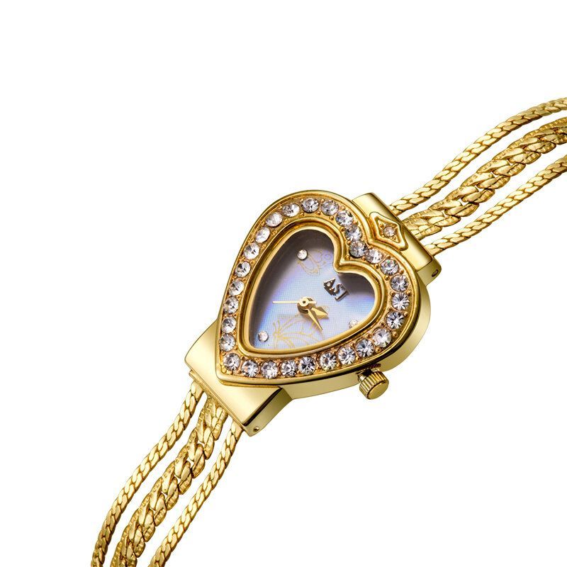 Asj Reloj De Pulsera De Pulsera De Reloj De Cuarzo Con Forma De Corazón Para Mujer