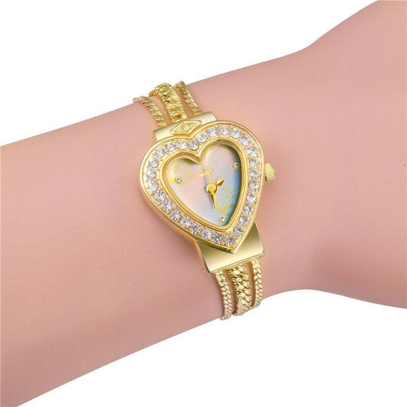 Asj Reloj De Pulsera De Pulsera De Reloj De Cuarzo Con Forma De Corazón Para Mujer