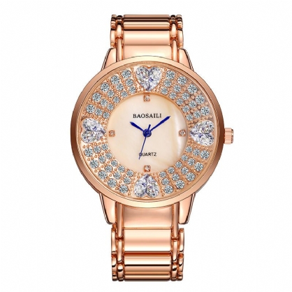 Baosaili Bsl1036 Reloj De Pulsera Brillante Para Mujer Reloj De Cuarzo Con Diamantes De Imitación De Corazón