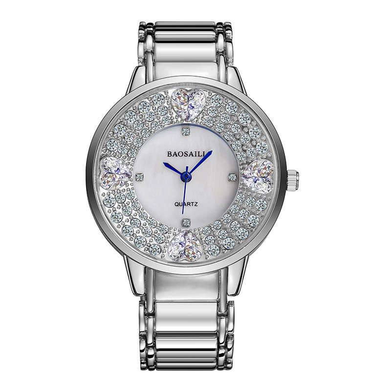 Baosaili Bsl1036 Reloj De Pulsera Brillante Para Mujer Reloj De Cuarzo Con Diamantes De Imitación De Corazón