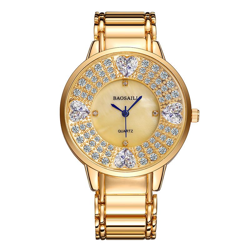 Baosaili Bsl1036 Reloj De Pulsera Brillante Para Mujer Reloj De Cuarzo Con Diamantes De Imitación De Corazón