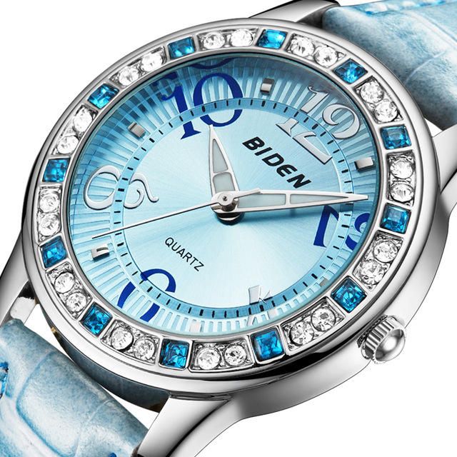 Biden Bd1110 Reloj De Pulsera De Cristal Clásico Para Mujer Con Correa De Cuero Reloj De Cuarzo Informal