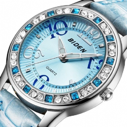 Biden Bd1110 Reloj De Pulsera De Cristal Clásico Para Mujer Con Correa De Cuero Reloj De Cuarzo Informal