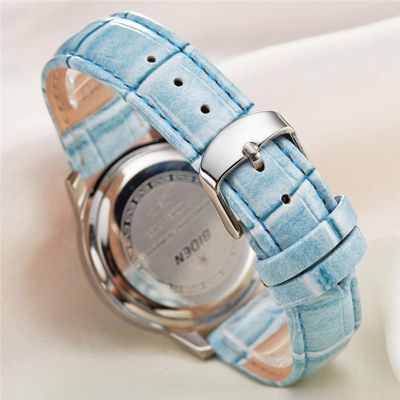 Biden Bd1110 Reloj De Pulsera De Cristal Clásico Para Mujer Con Correa De Cuero Reloj De Cuarzo Informal