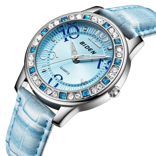 Biden Bd1110 Reloj De Pulsera De Cristal Clásico Para Mujer Con Correa De Cuero Reloj De Cuarzo Informal