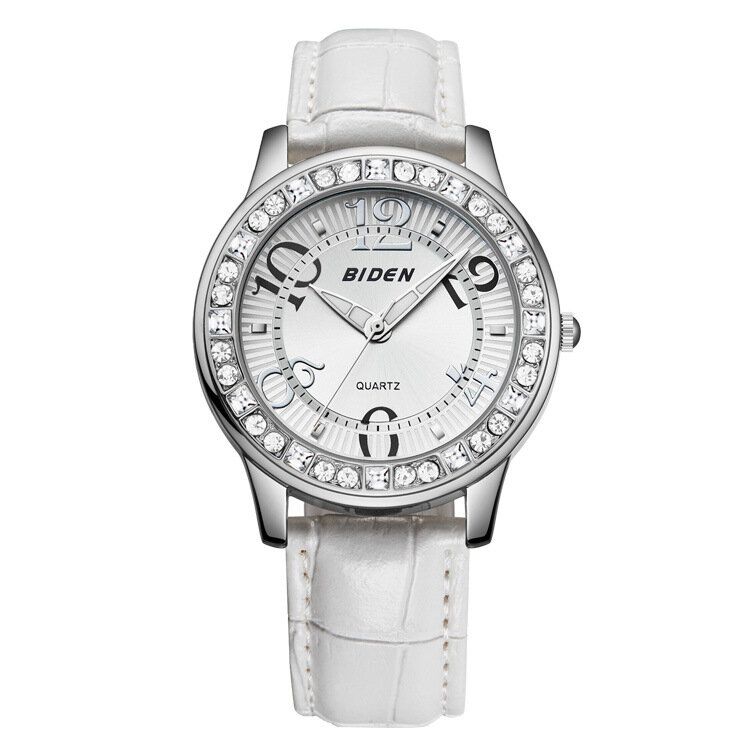 Biden Bd1110 Reloj De Pulsera De Cristal Clásico Para Mujer Con Correa De Cuero Reloj De Cuarzo Informal