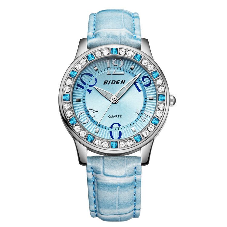 Biden Bd1110 Reloj De Pulsera De Cristal Clásico Para Mujer Con Correa De Cuero Reloj De Cuarzo Informal