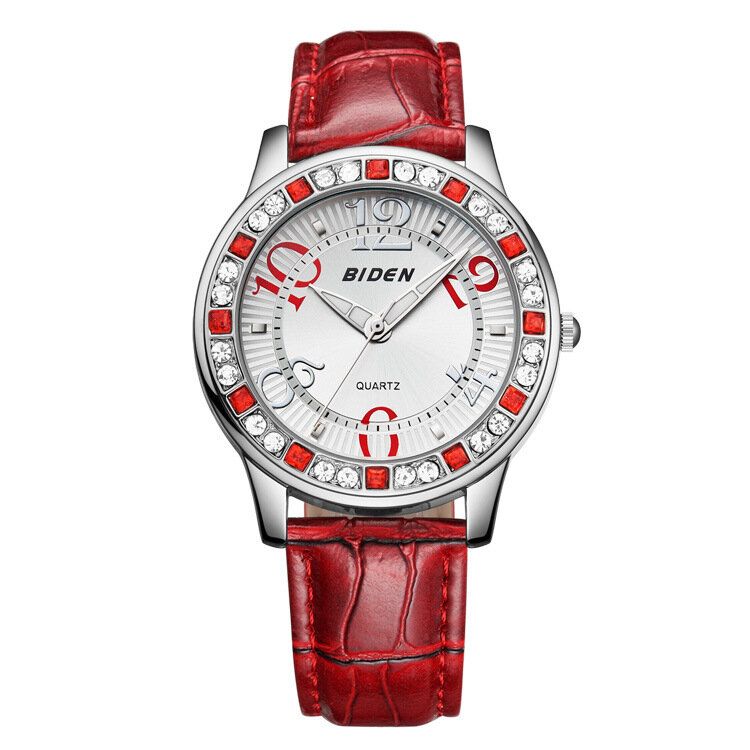 Biden Bd1110 Reloj De Pulsera De Cristal Clásico Para Mujer Con Correa De Cuero Reloj De Cuarzo Informal