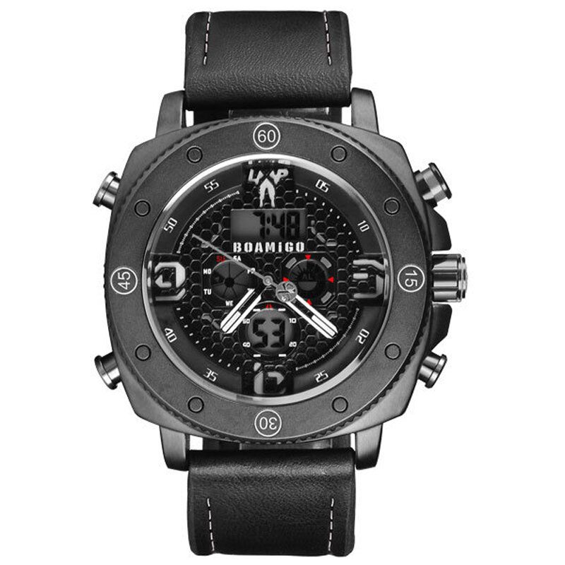 Boamigo F525 Reloj Digital De Moda Para Hombre Dial Creativo Pantalla De Semana Luminosa Cronógrafo Led Reloj De Doble Pantalla