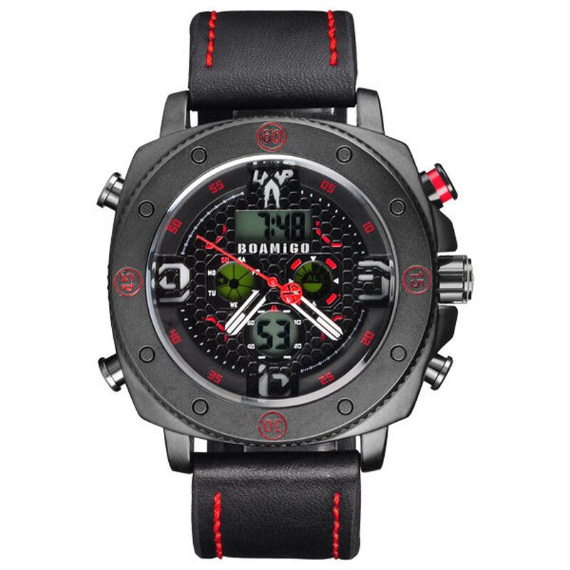 Boamigo F525 Reloj Digital De Moda Para Hombre Dial Creativo Pantalla De Semana Luminosa Cronógrafo Led Reloj De Doble Pantalla