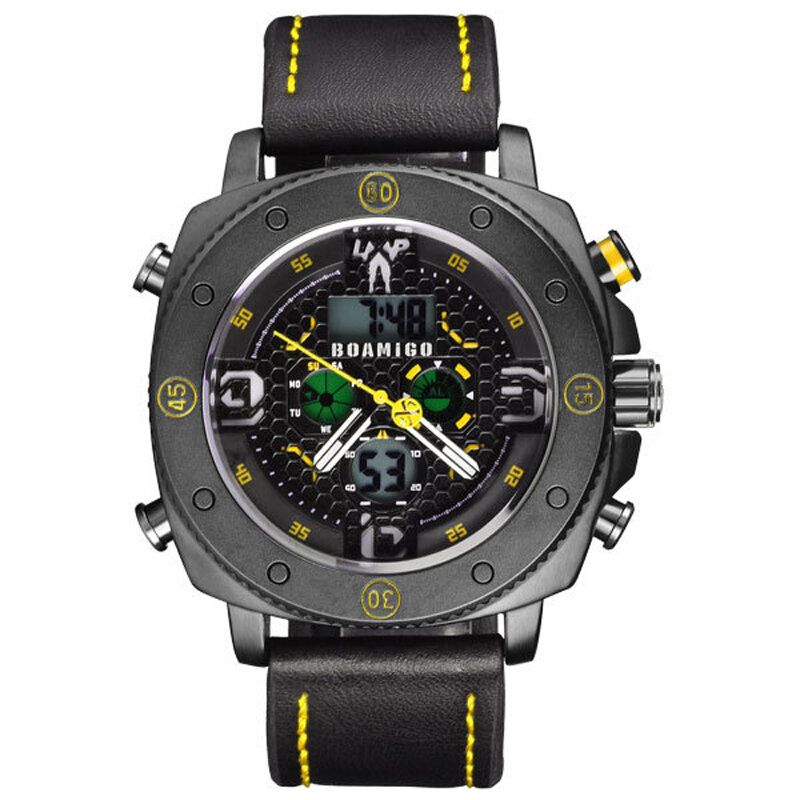 Boamigo F525 Reloj Digital De Moda Para Hombre Dial Creativo Pantalla De Semana Luminosa Cronógrafo Led Reloj De Doble Pantalla