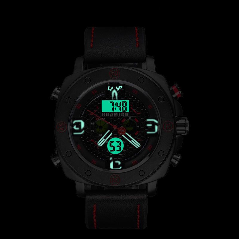 Boamigo F525 Reloj Digital De Moda Para Hombre Dial Creativo Pantalla De Semana Luminosa Cronógrafo Led Reloj De Doble Pantalla