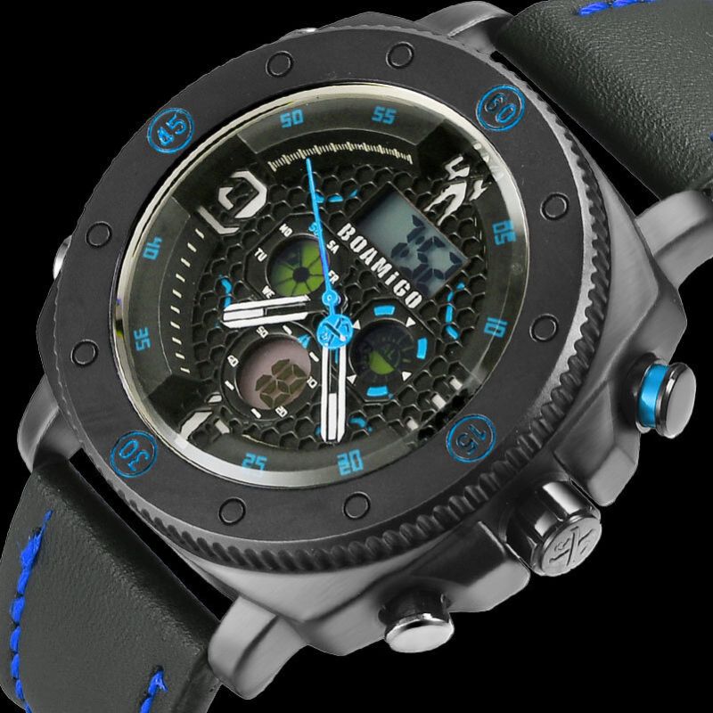 Boamigo F525 Reloj Digital De Moda Para Hombre Dial Creativo Pantalla De Semana Luminosa Cronógrafo Led Reloj De Doble Pantalla