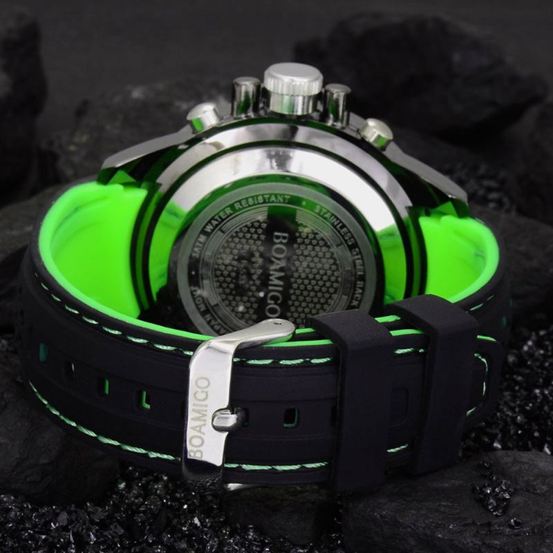 Boamigo F533 Hombres Moda Estilo Deportivo Correa De Metal Completa Pantalla Luminosa Reloj Digital De Doble Pantalla Impermeable