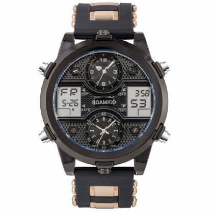 Boamigo F931 Reloj Digital De Moda Para Hombre Pantalla De Fecha Luminosa Dial Creativo Reloj De Doble Pantalla Impermeable