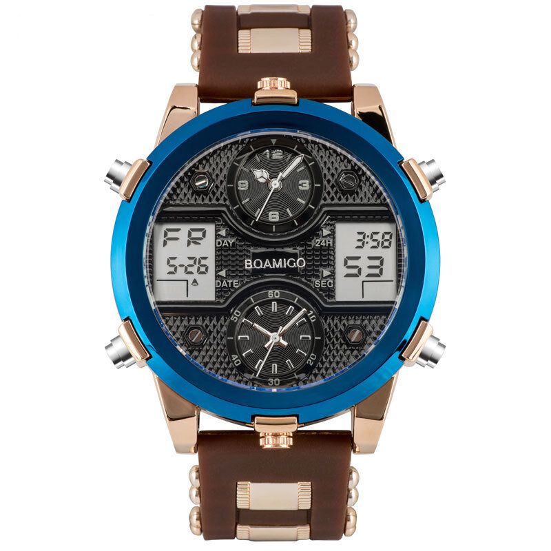 Boamigo F931 Reloj Digital De Moda Para Hombre Pantalla De Fecha Luminosa Dial Creativo Reloj De Doble Pantalla Impermeable