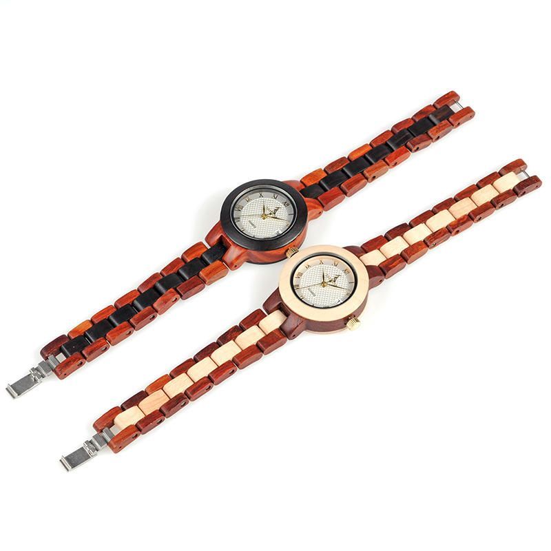 Bobo Bird M19 Número Romano Visualización De Fecha Reloj De Pulsera Para Mujer Reloj De Cuarzo De Madera