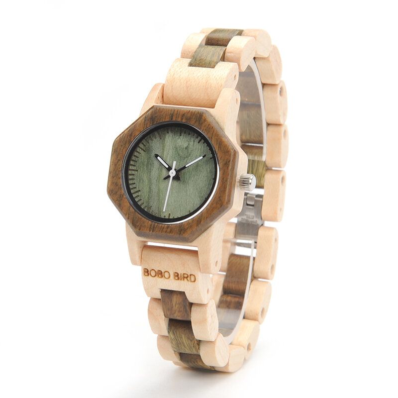 Bobo Bird M25 Reloj De Pulsera De Madera De Moda Ligero Reloj De Cuarzo Con Esfera Pequeña