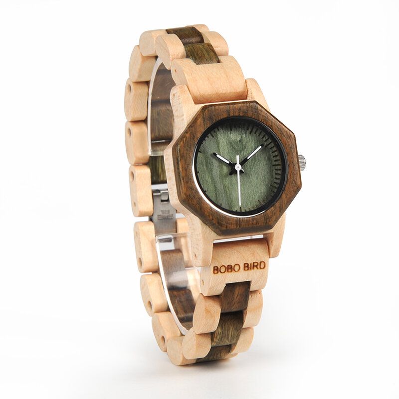 Bobo Bird M25 Reloj De Pulsera De Madera De Moda Ligero Reloj De Cuarzo Con Esfera Pequeña