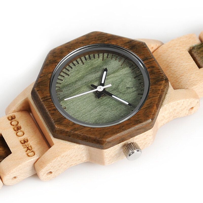 Bobo Bird M25 Reloj De Pulsera De Madera De Moda Ligero Reloj De Cuarzo Con Esfera Pequeña