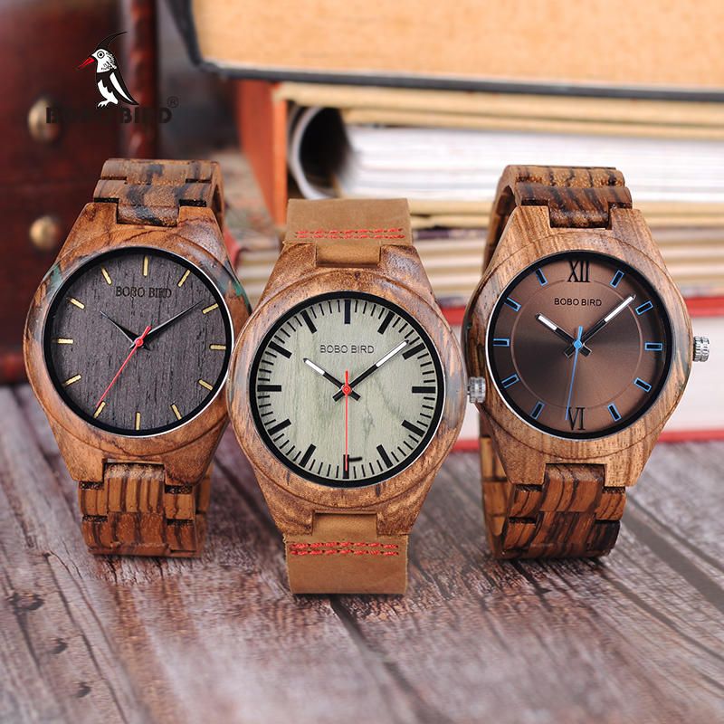 Bobo Bird Q05 Reloj De Pulsera De Diseño Único Para Hombre Reloj Creativo De Cuarzo De Madera