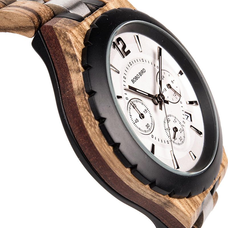 Bobo Bird R22 Reloj De Pulsera Cronógrafo Ultrafino Para Hombre Reloj De Cuarzo Creativo De Madera