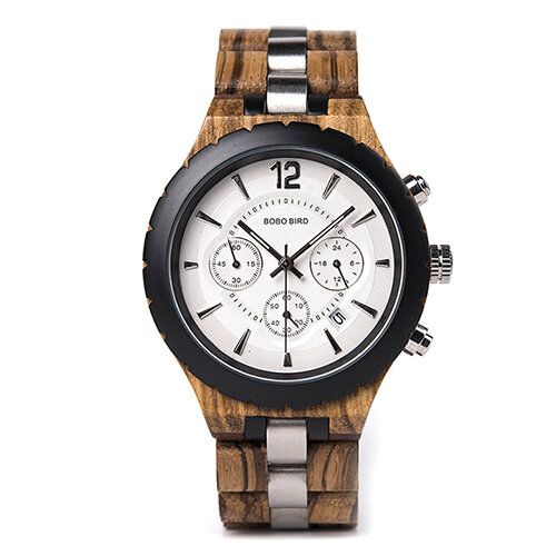 Bobo Bird R22 Reloj De Pulsera Cronógrafo Ultrafino Para Hombre Reloj De Cuarzo Creativo De Madera