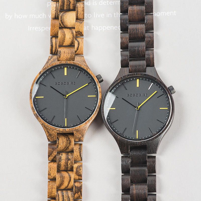 Bobo Bird S27 Reloj De Pulsera De Estilo Casual Para Hombre Relojes De Cuarzo Creativos De Madera