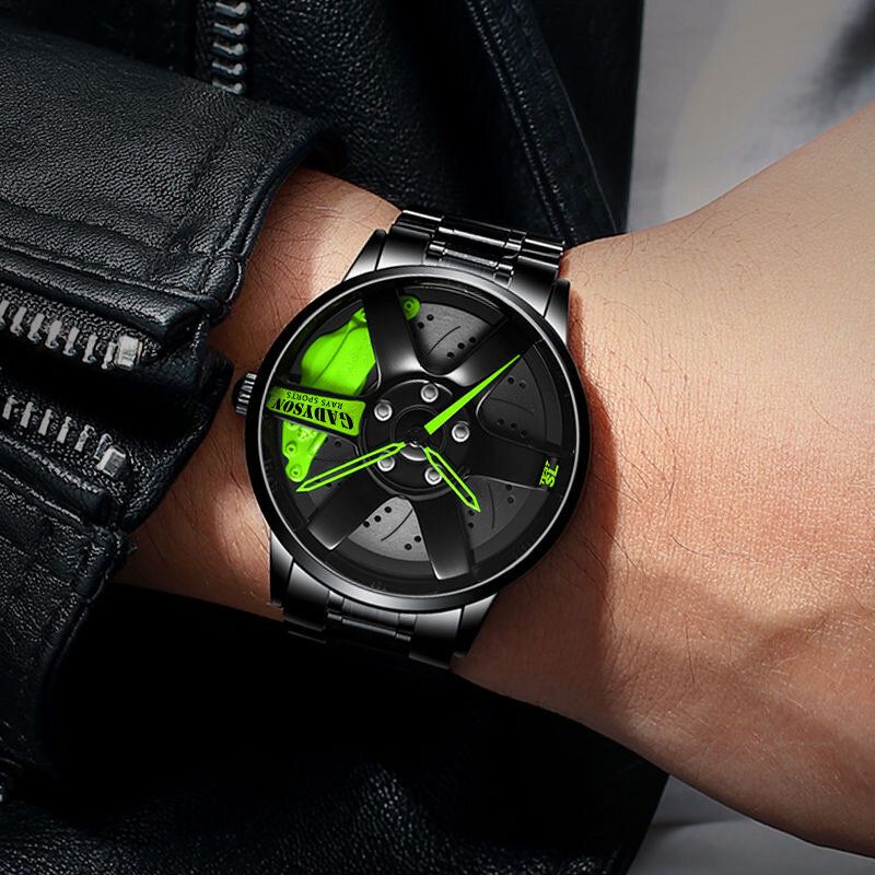 Cadyson A0908 Diseño De Esfera 3d Reloj De Pulsera Para Hombre De Moda Reloj De Cuarzo Con Banda De Acero Completo