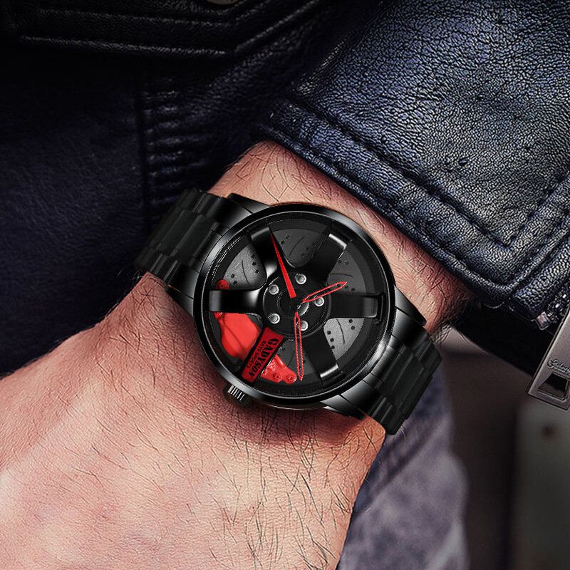 Cadyson A0908 Diseño De Esfera 3d Reloj De Pulsera Para Hombre De Moda Reloj De Cuarzo Con Banda De Acero Completo