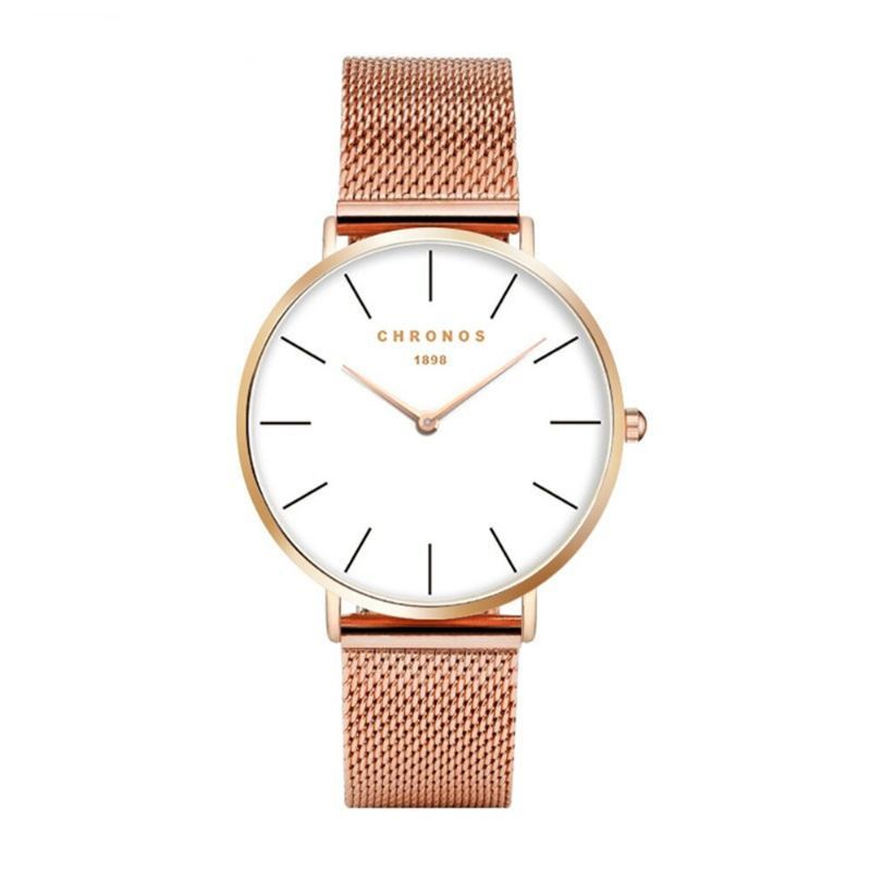 Chronos 1898 Reloj De Cuarzo Para Mujer Estilo Casual Correa Milanesa Reloj De Pulsera Ultrafino De Moda Para Mujer