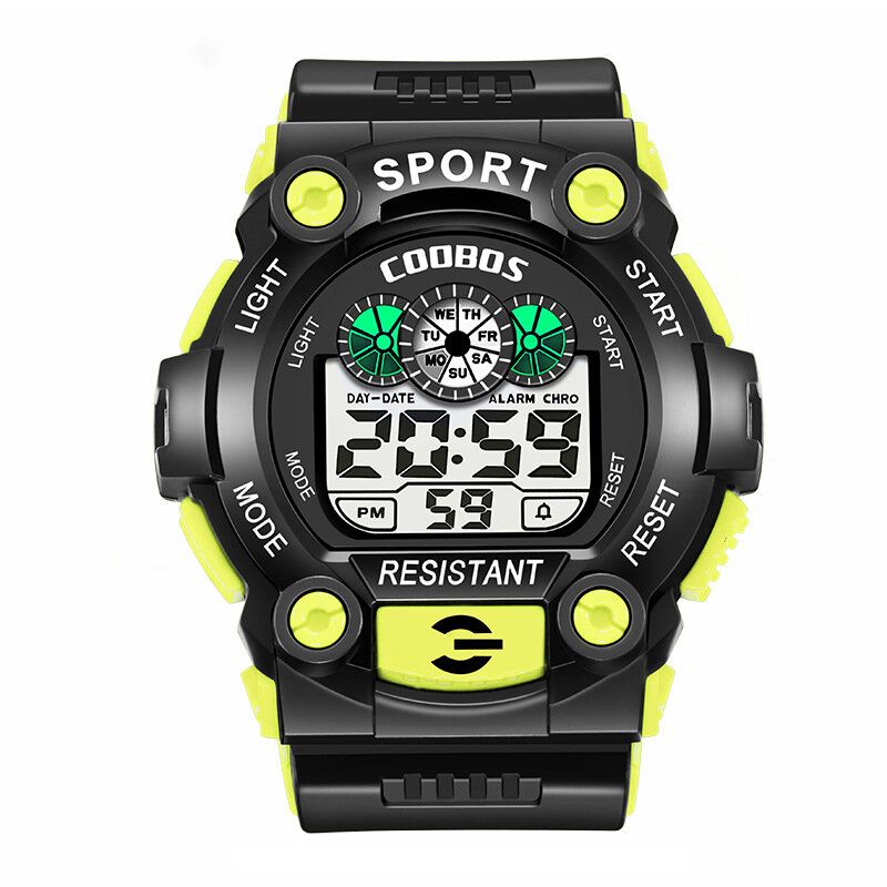 Coobos 1008 Moda Hombre Led Reloj Digital Electrónico Calendario Luminoso Reloj Despertador Reloj Deportivo Impermeable