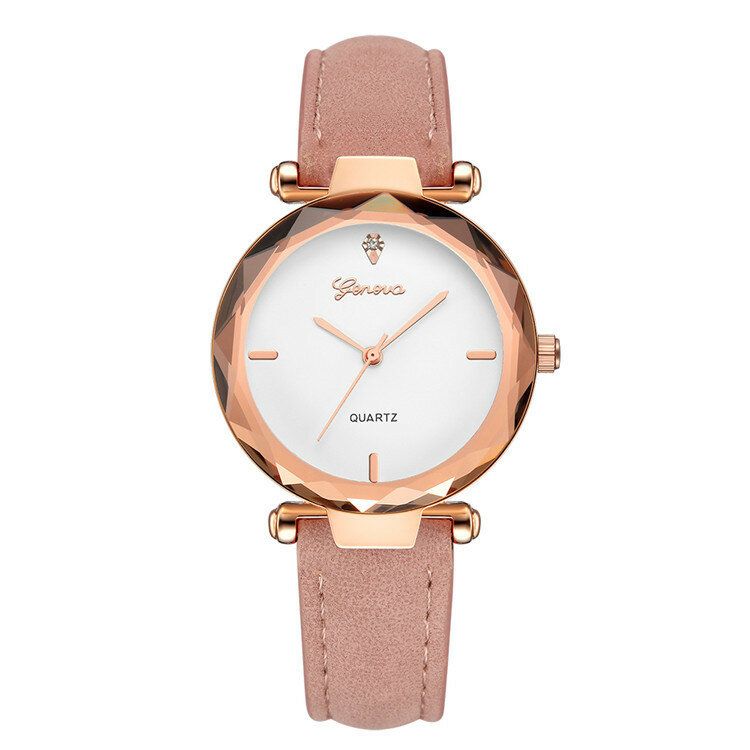 Correa De Cuero De Moda Diseño De Esfera Simple Caja De Metal Reloj De Mujer Vestido De Mujer Reloj De Quarta