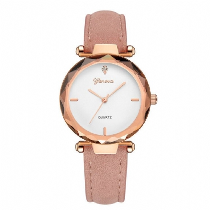 Correa De Cuero De Moda Diseño De Esfera Simple Caja De Metal Reloj De Mujer Vestido De Mujer Reloj De Quarta