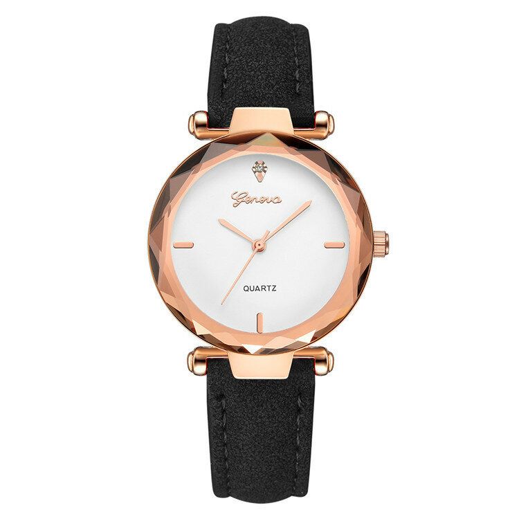 Correa De Cuero De Moda Diseño De Esfera Simple Caja De Metal Reloj De Mujer Vestido De Mujer Reloj De Quarta