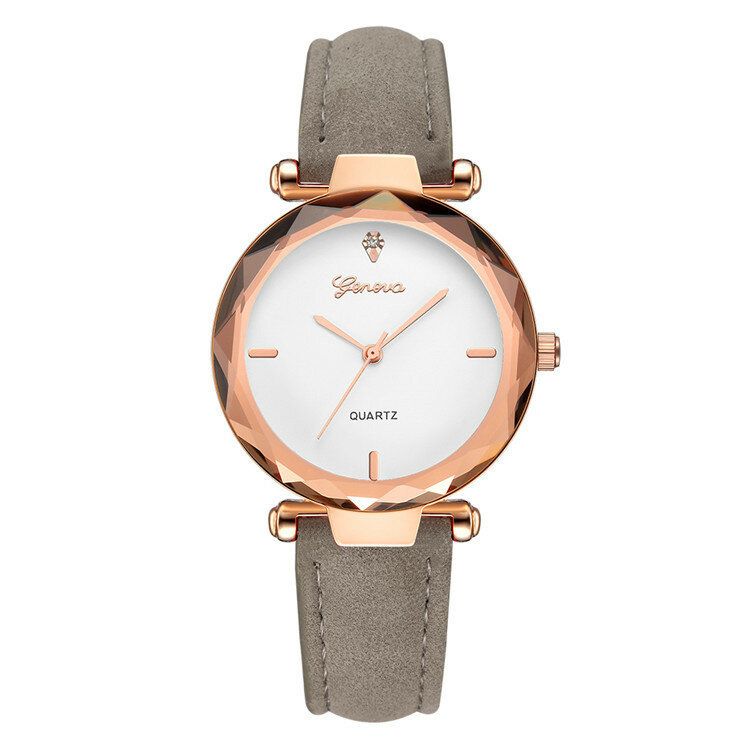 Correa De Cuero De Moda Diseño De Esfera Simple Caja De Metal Reloj De Mujer Vestido De Mujer Reloj De Quarta