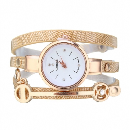 Correa De Cuero Pu De Moda Reloj De Mujer Con Esfera De Cristal Simple Reloj De Cuarzo Para Mujer