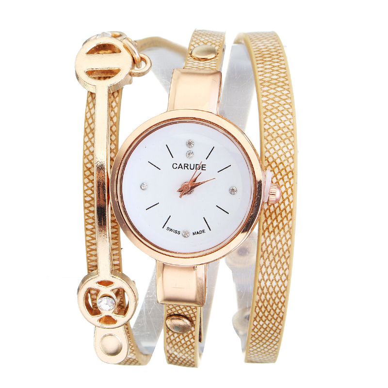 Correa De Cuero Pu De Moda Reloj De Mujer Con Esfera De Cristal Simple Reloj De Cuarzo Para Mujer