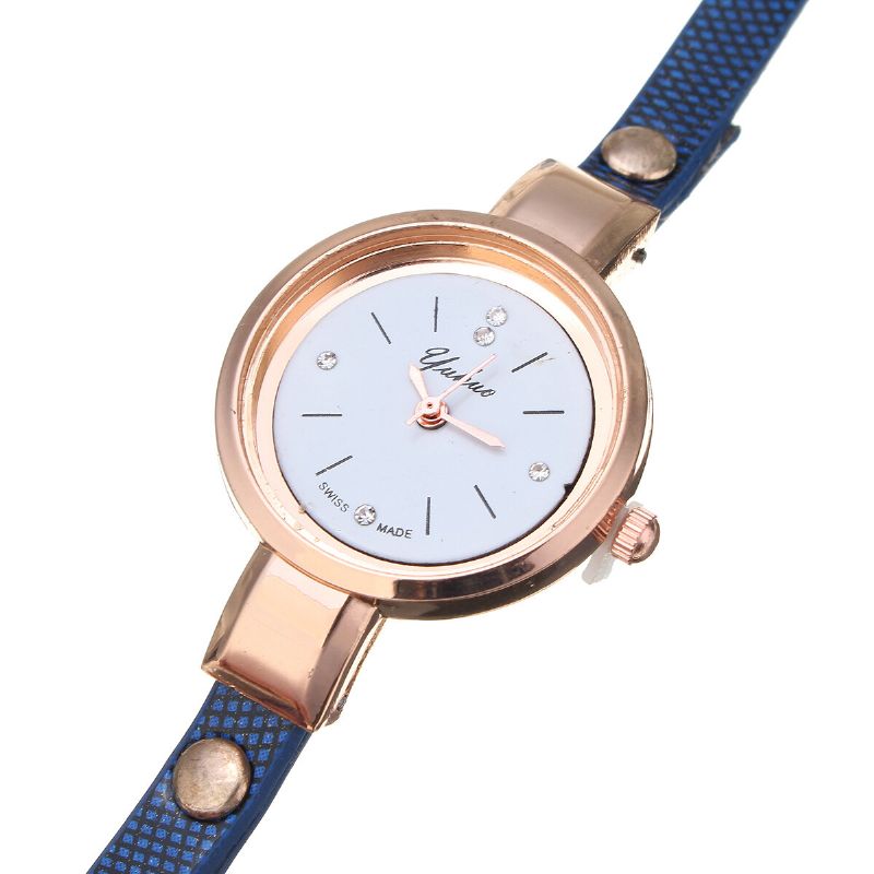 Correa De Cuero Pu De Moda Reloj De Mujer Con Esfera De Cristal Simple Reloj De Cuarzo Para Mujer