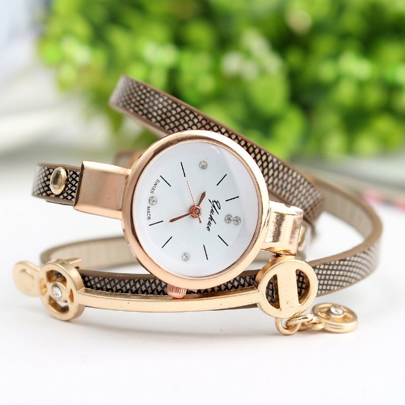 Correa De Cuero Pu De Moda Reloj De Mujer Con Esfera De Cristal Simple Reloj De Cuarzo Para Mujer