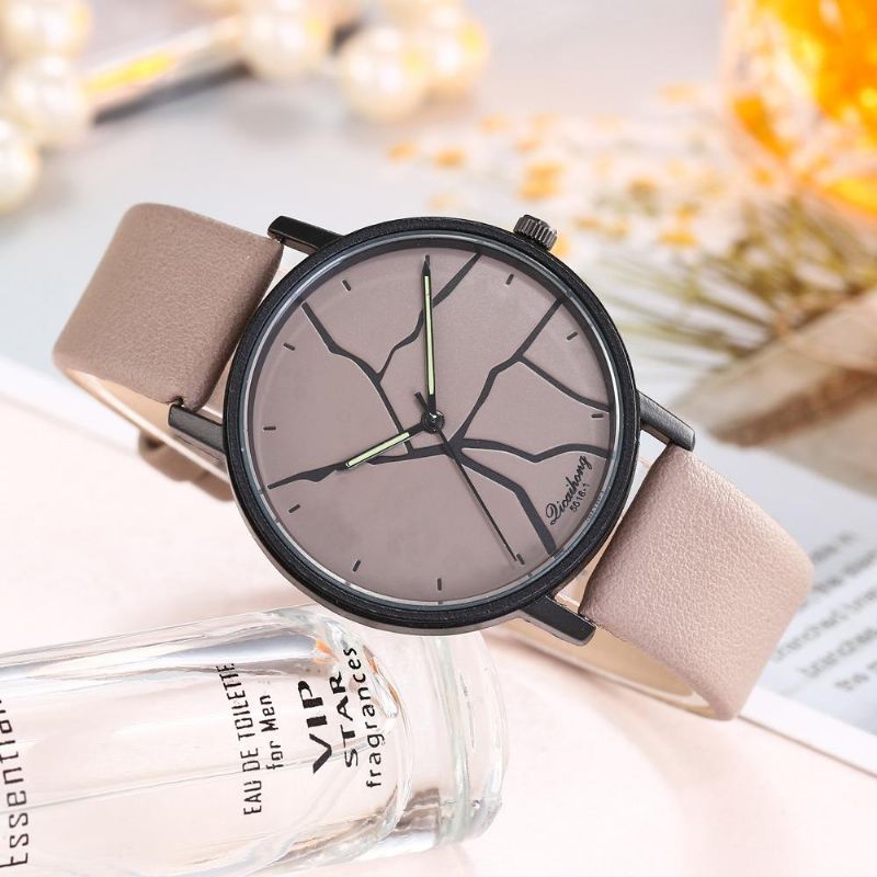 Creative Lightning Dial Colorful Leather Band Moda Mujer Reloj De Cuarzo Pulsera