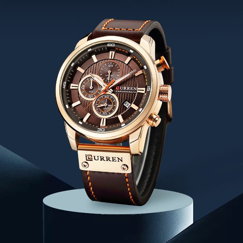 Curren 8291 Reloj De Pulsera De Cuarzo Multifunción De Estilo Casual Con Visualización De Fecha Reloj De Pulsera Para Hombre