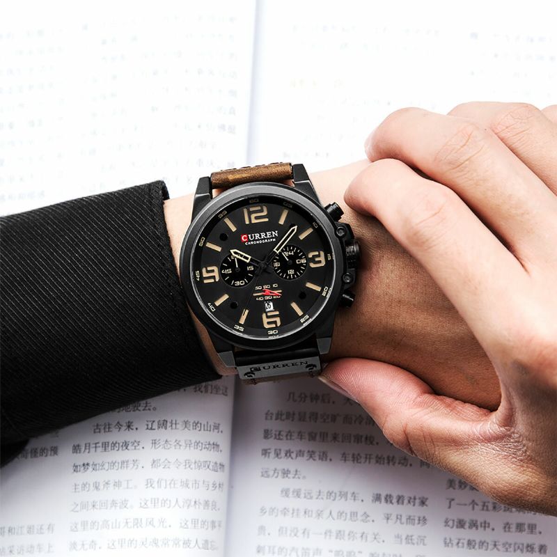 Curren 8314 Calendario Estilo Empresarial Reloj De Pulsera Para Hombre Reloj De Cuarzo Con Visualización De Fecha