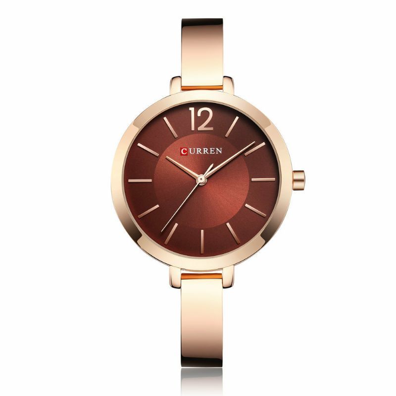 Curren 9012 Caja De Aleación Estilo Casual Reloj De Pulsera Para Mujer Regalo Reloj De Cuarzo Impermeable