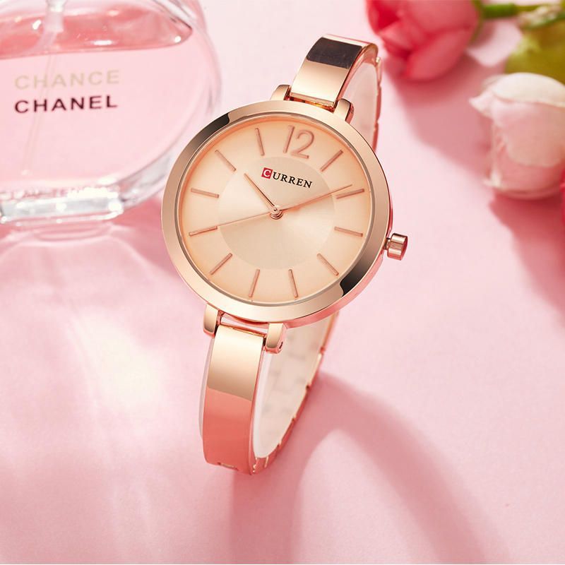 Curren 9012 Caja De Aleación Estilo Casual Reloj De Pulsera Para Mujer Regalo Reloj De Cuarzo Impermeable