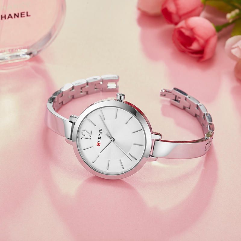 Curren 9012 Caja De Aleación Estilo Casual Reloj De Pulsera Para Mujer Regalo Reloj De Cuarzo Impermeable