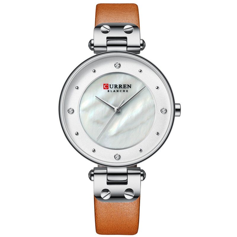 Curren 9056 Caja De Cristal De Moda Reloj De Cuarzo Con Esfera Informal Para Mujer